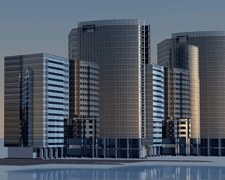 Public building with glass facade